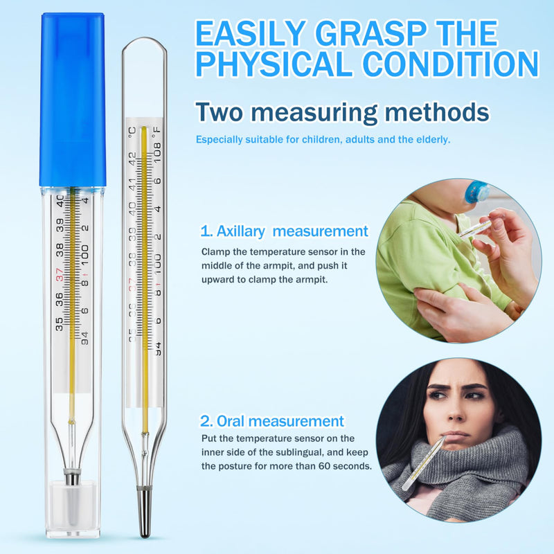 TOYANDONA 3PCS Glass Temperatures Measurement Adult - General Use Temperature Testing Tools Accurate Temperature Measurement for Families, Dual Scale