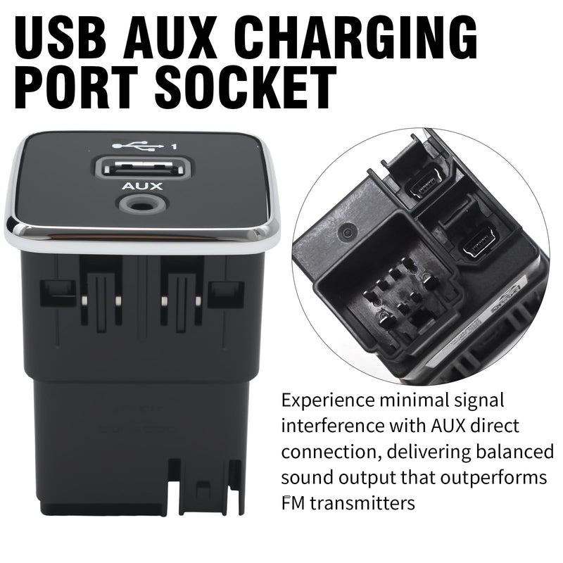 5xg28dx9ad Compass USB AUX Charging Port Socket AUX/USB, Replacement for Jeep Cherokee 2017-2021 Dodge Mopar,53224228 5XG28DX9AD 53223309 60927870 5XG28DX8AA