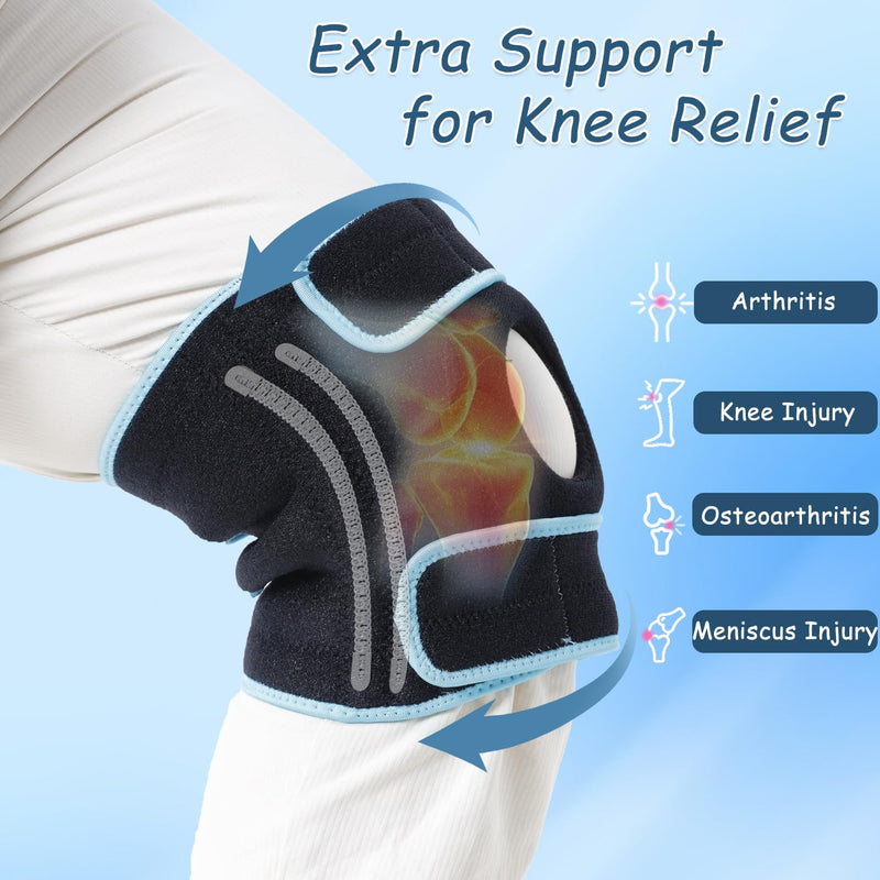 King Mills Extra Large Knee Brace Support to Knee Pain, Arthritis or Meniscus Tear. Adjustable Plus Size Knee Brace for Women and Men, Adult 2XL, Blue Black. XX-Large