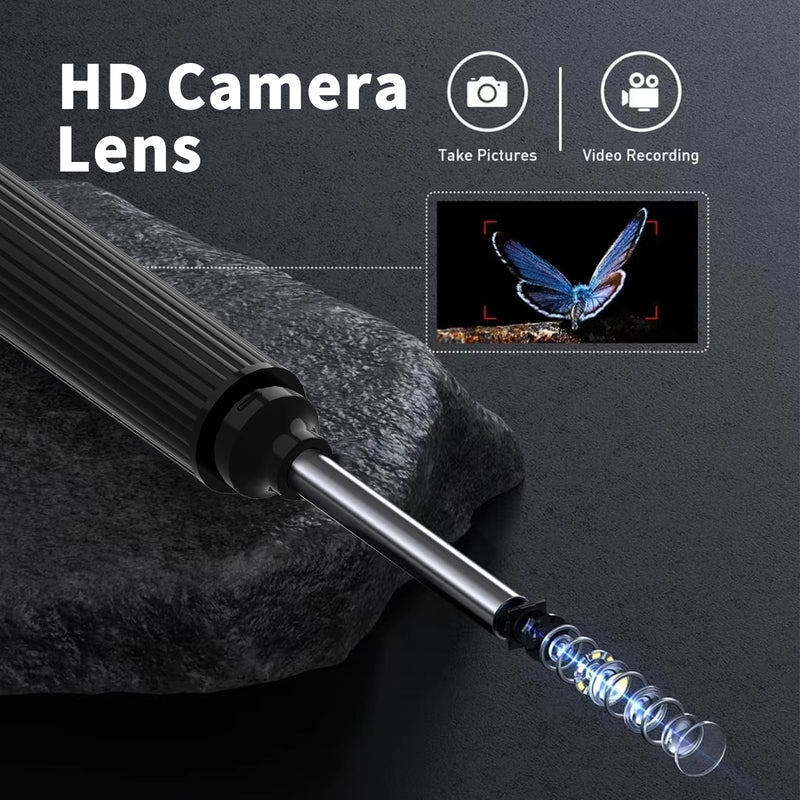 Ear Wax Removal Tool Camera, Wireless Ear Cleaner with 1080P Otoscope & LED Light, Visual Earwax Removal Kit with Soft Silicone Tips, Ear Camera for iOS & Android (Black) Black - BeesActive Australia
