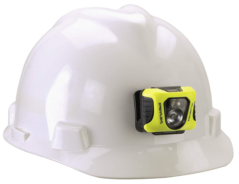 Streamlight 61422 Enduro Pro 200-Lumen LED Headlamp with Elastic Head Strap, Rubber Hard Hat Strap, and 3M Dual Lock Fasteners, Box, Yellow