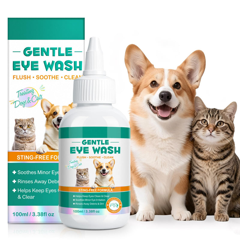 Pet Eye Drops -Dog Eye Drops Relief for Dog & Cat Itching, Irritation, Pink Eye & Allergies - 100ml Safe & Gentle Formula for Dogs and Cats