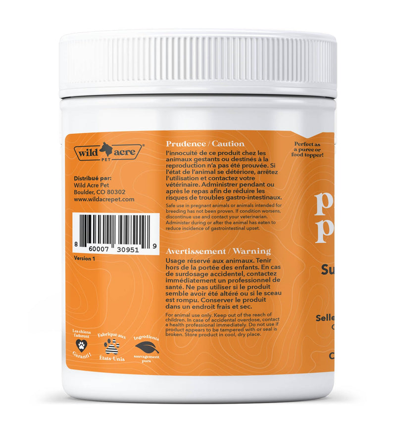 Wild Acre Pumpkin Powder for Dogs - No More Diarrhea or Scoots! - Digestive Puree Treat or Food Topper - Fiber Supplement for Dogs with Prebiotics, 16oz 16 oz