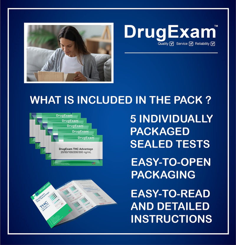 5 Pack - DrugExam Marijuana Test Dip Card. Cannabinoids Testing Test. Rapid Test Dip Cards.Individually Packed. Detailed Instructions Included. Easy to Use. 5 - BeesActive Australia