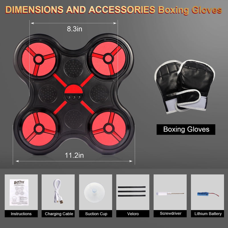 Boxing Machine Sport Toys for Kids, Indoor Wall-Mounted Smart Bluetooth Boxing Target, Boxing Training Equipment with Boxing Glove, Birthday Gifts for 3 4 5 6 7 8 9 10 11 12 Year Old Boys