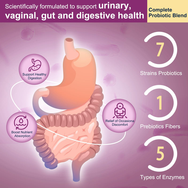 DRFOSTER Urinary Tract Health for Women, Vaginal Probiotics for Women pH Balance with D-Mannose, Cranberry, Probiotics and Prebiotics for Digestive Helath 90 Veggie Capsules 90 Capsules - BeesActive Australia