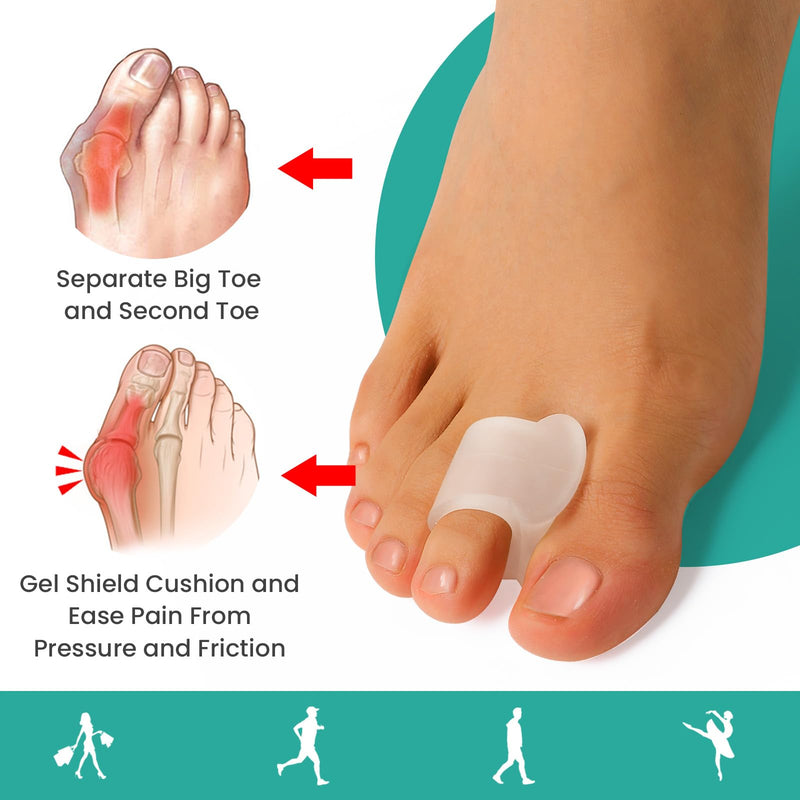Welnove 10 Pack Gel Toe Separators and 12 Pack Toe Spacers for Straightening Overlapping Toes - BeesActive Australia