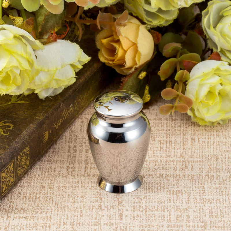 JSDDE Mini Urn Made of Stainless Steel Waterproof Memorial Urn Keepsake Urn Memorial Funeral Keepsake Urn Keepsake for Safe Storage of Ashes (Style 1) Style 1 - BeesActive Australia