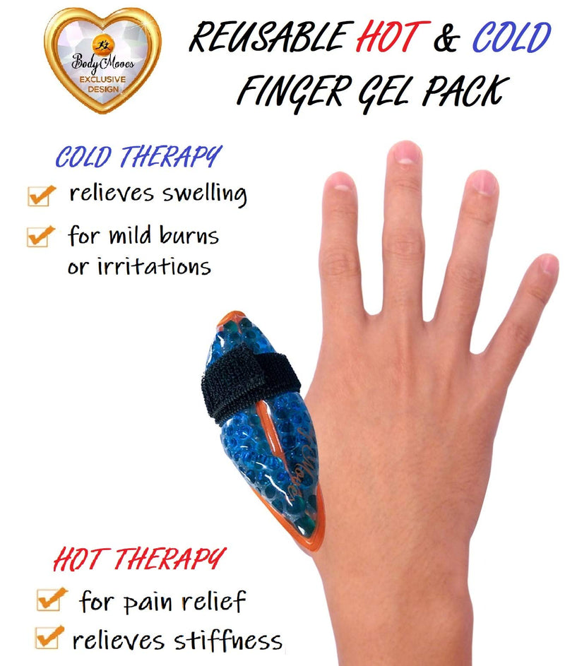 BodyMoves Thumb Splint Brace Plus Finger Hot and Cold Gel Pack- for de quervain's tenosynovitis, Tendonitis, Trigger Thumb spica,Carpal Tunnel, CMC Adjustable wrist and Reversible(Left and Right Hand)