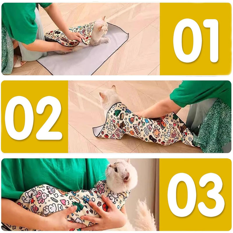 Cat Wrap for Grooming, Cat Restraint Wrap for Cutting Nails and Grooming, Self-Adherent, Anti-Bite, Anti-Scratch, Anti-Escape Calming Wrap, Cat Grooming Supplies - BeesActive Australia