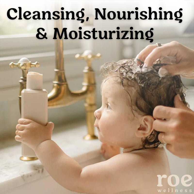 Roe Wellness- Toddler & Baby Body Wash & Shampoo Moisturizing Clean Ingredients | Suitable for Sensitive Skin, Fragrance-Free, Natural Vanilla Scent, Fresh Cleaning | 9.4 fl oz. - BeesActive Australia