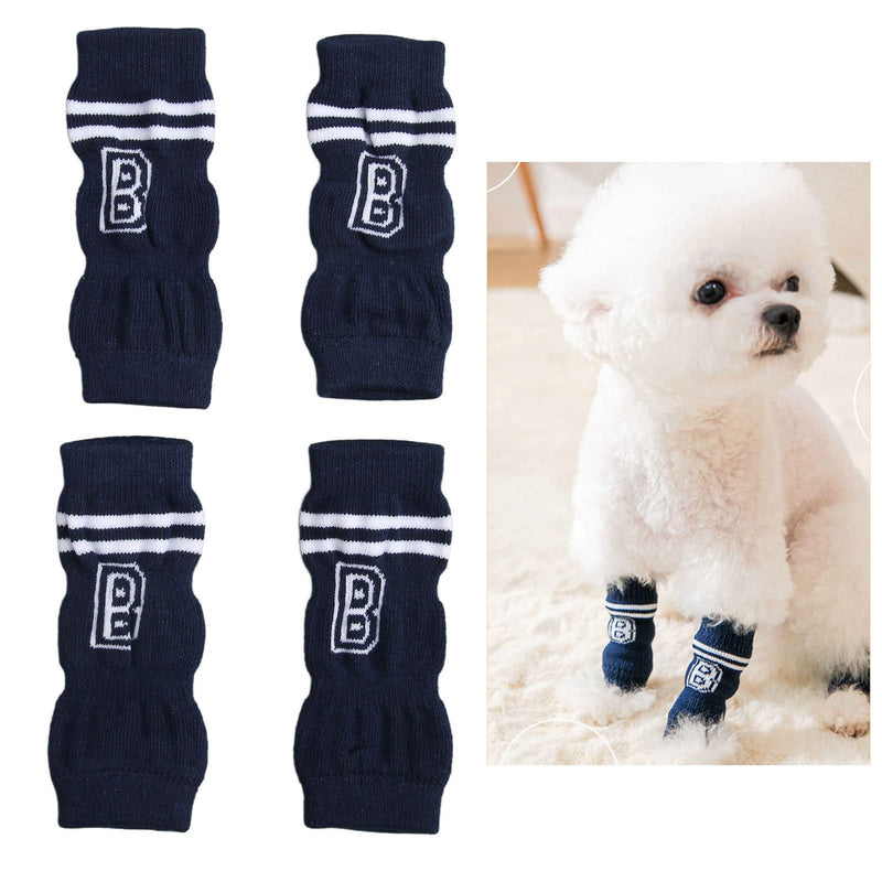 ZJchao 4Pcs Pet Dog Elbow Protectors,Dog Legs Socks Knitted Leg Warmer Wraps Pet Elbow Protective Sleeve,Joint Dirty Letter Pattern Pet Elbow Protective Sleeve,for Small Medium Pets Prevent Injury (L) L