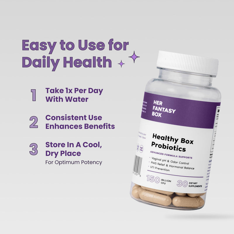 Her Fantasy Box | Vaginal Probiotics for Women ‚Äì Prebiotics + Advanced Lactobacillus Blend ‚Äì Hormonal Balance, PMS Relief ‚Äì Feminine Health Support with Cranberry & D-Mannose - BeesActive Australia