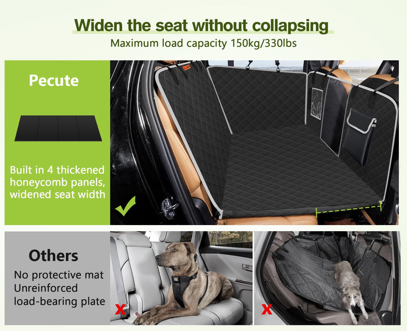pecute Dog Seat Cover with Hard Bottom 135 * 63cm, Raised & Widened Side Wings, Fully Enclosed, Non-Slip, Waterproof, Scratch Resistant, Compatible with Installing a Child Seat - BeesActive Australia