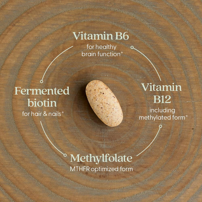 New Chapter USDA Organic Fermented Vitamin B Complex, 60 Count | ONE Daily for Cellular Energy, Brain, and Beauty Support, 100% Vegan, Gluten Free, Certified Organic B Vitamins Unflavored 60 Count (Pack of 1)