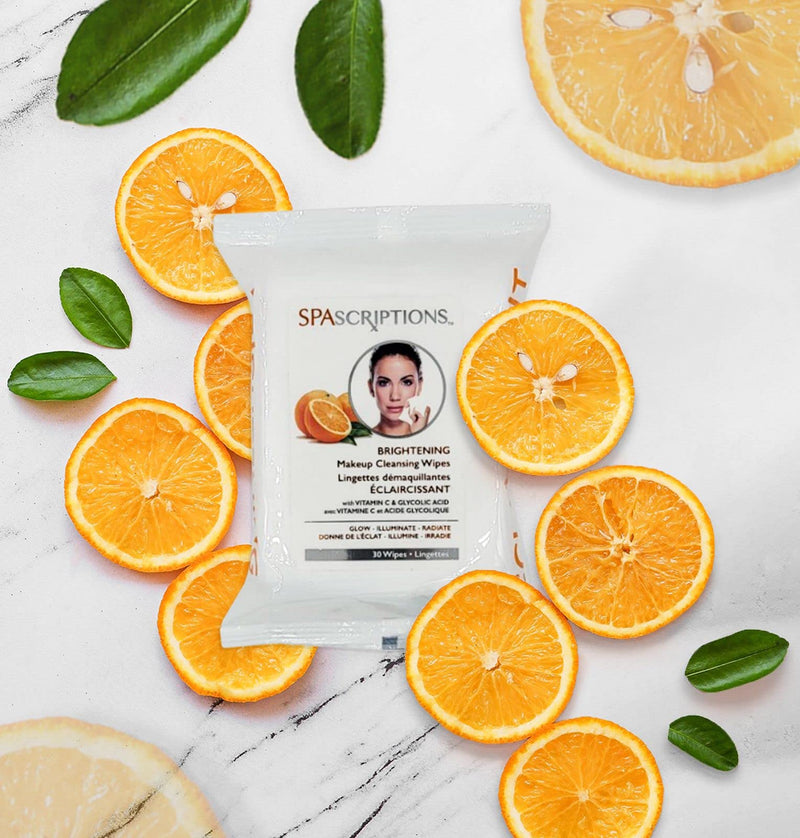 Spascriptions™ Anti-Aging, Brightening, Moisturizing & Pore Refining Towelettes Removes Waterproof Makeup, Revives with Collagen, Vitamin C, Coconut Oil, and Aloe Hypoallergenic, 120 Ct. 4 Pack 30 Count (Pack of 4)
