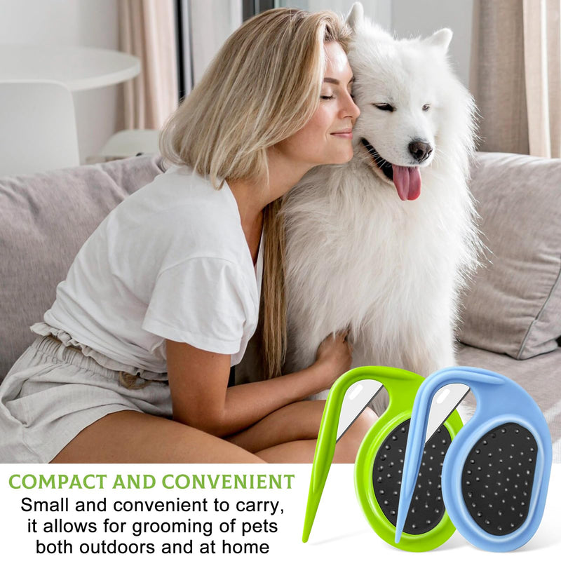 Pack of 2 Pet Knotting Comb, Cat Detangling Knife with Steel Blade, Knot Comb Hair Removal Tool, Knot Comb for Cat, Perfect for Removing Tangles - BeesActive Australia