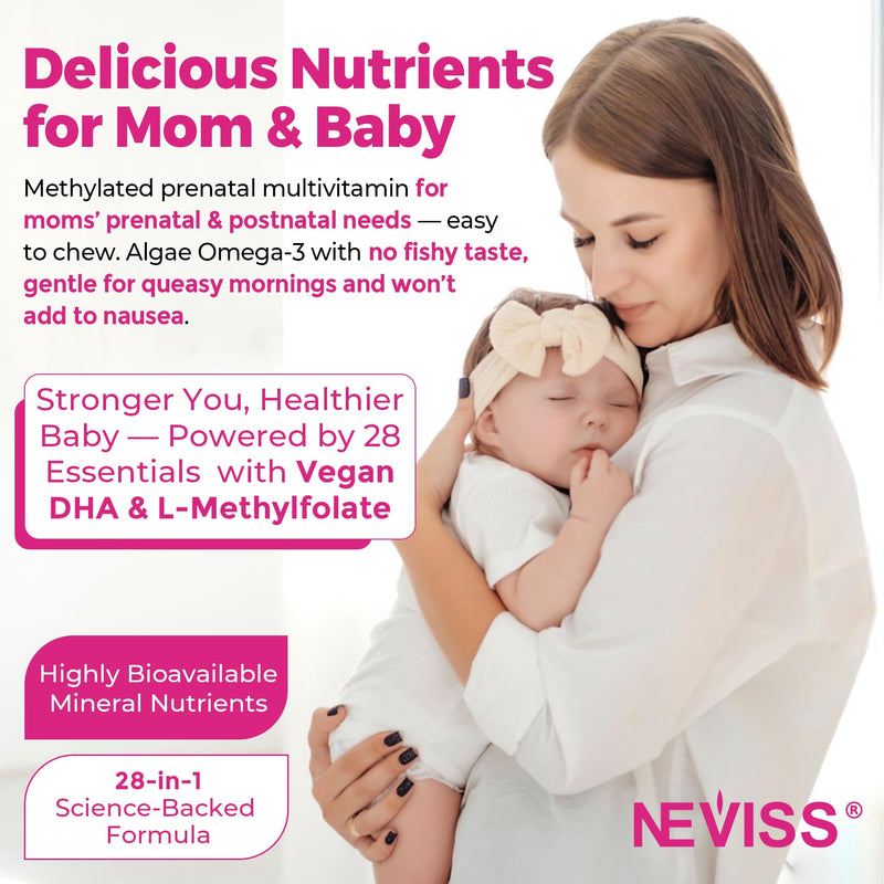 Prenatal Multivitamin Gummies w/ Methylfolate Omega-3, Iron Choline, 120Cts | Prenatal Vitamins for Women Gummies w/ Iodine, Biotin, B6 B12 D3 for Prenatal, Pregnancy, Postpartum,Vegan Non-GMO,Sugar Free 60 Count (Pack of 2)