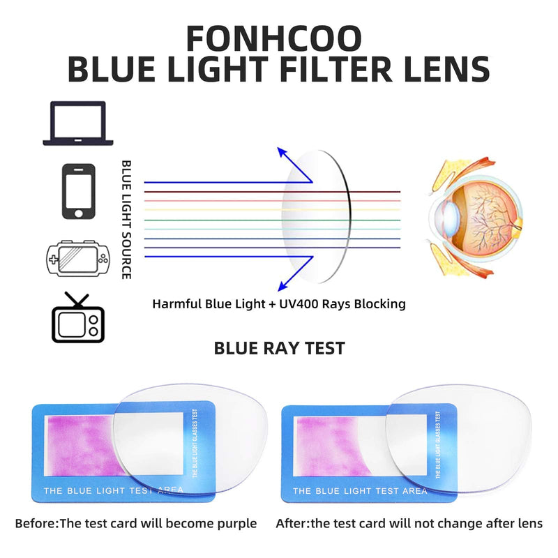 FONHCOO Blue Light Blocking Glasses Fashion Round TR90 Frame Transparent Eyewear Anti UV Computer Glasses for Women Men Light Brown - BeesActive Australia