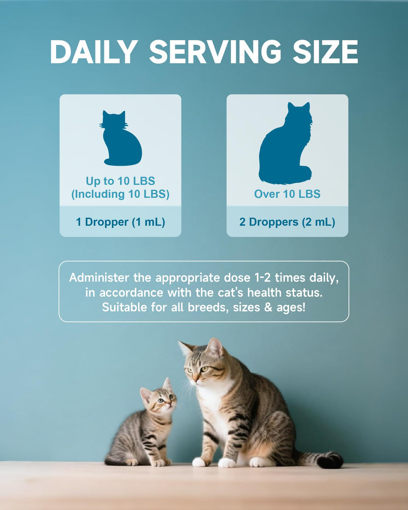 Eagou Diary Senior Collagen for Cats Joint Supplement - MSM, Biotin, Omega-3, Taurine, Glucosamine for Cat, Hip & Joint Supplement for Cats, Digestive & Immunity Support, 60ml Liquid Cat Collagen