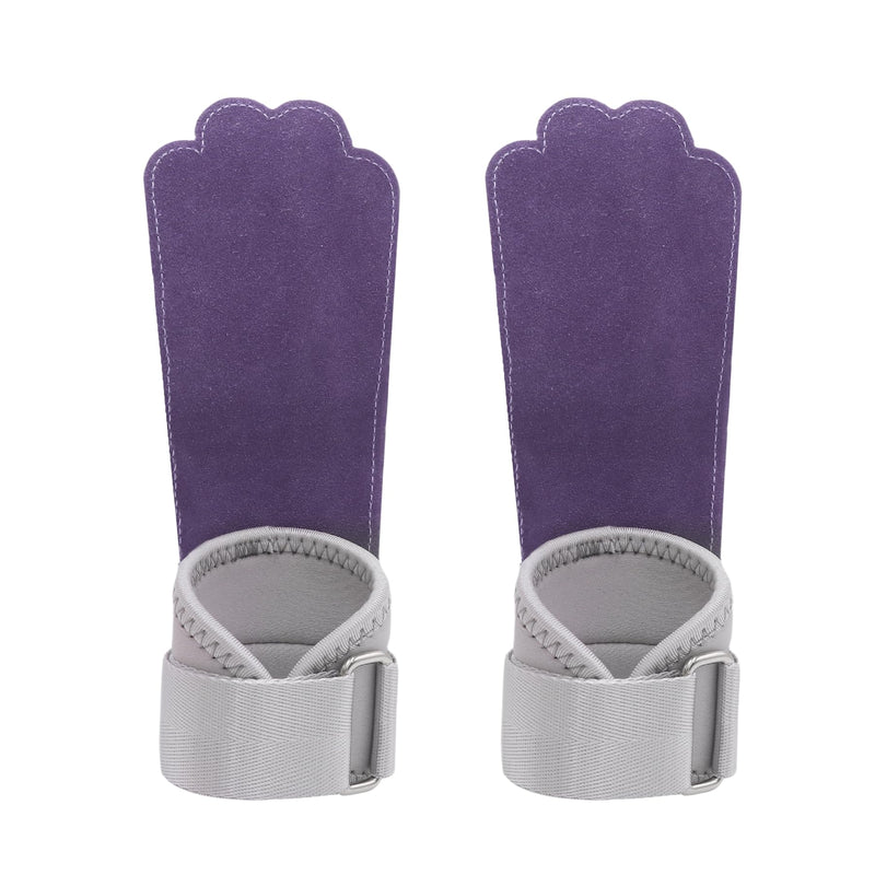 ANKOMINA 1 Pair Leather Dog Paw Fitness Power Strap Wear-Resistant Adjustable Wrist Straps Weight Lifting Hooks for Bodybuilding Equipment Purple