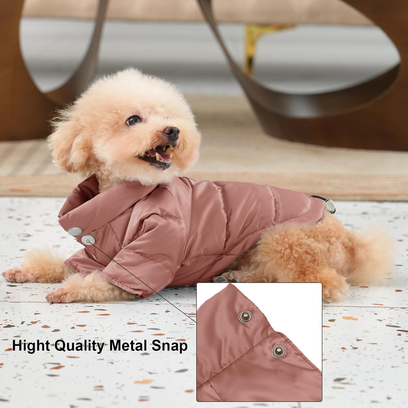 Heavyweight Dog Puffer Coat for Extra Cold Winter,Thicken Warm Insulated Puppy Down Jacket for Small Dogs,OrangePink S OrangePink - BeesActive Australia