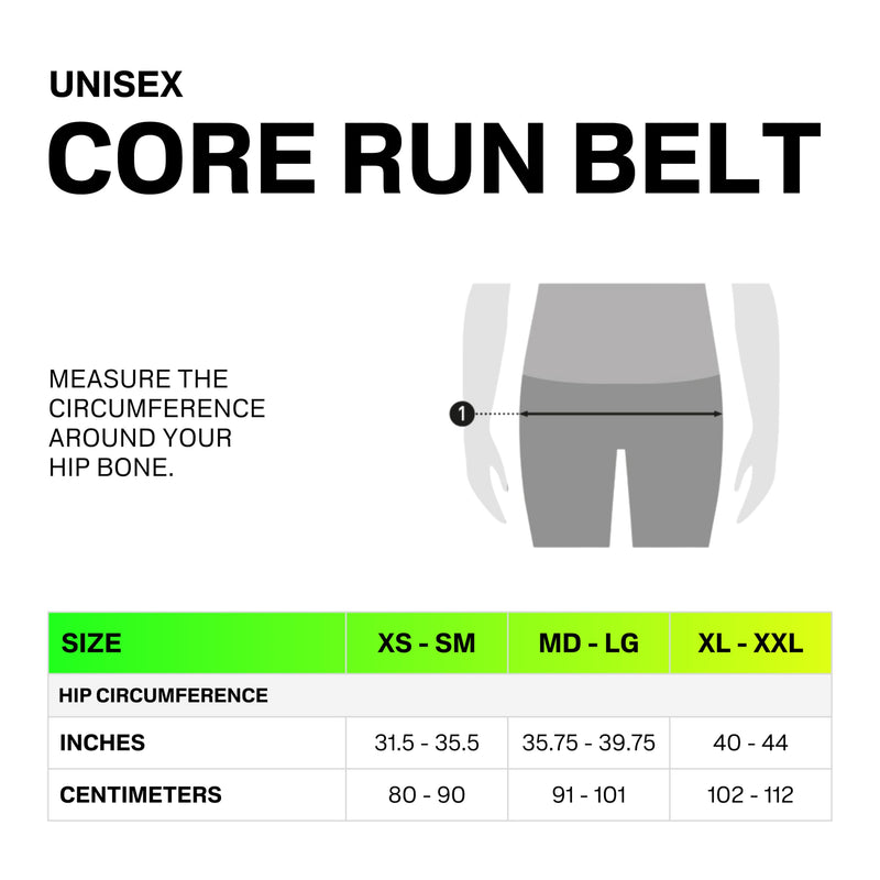 CEP Core Run Belt, Black, Unisex, XS/SM X-Small/Small