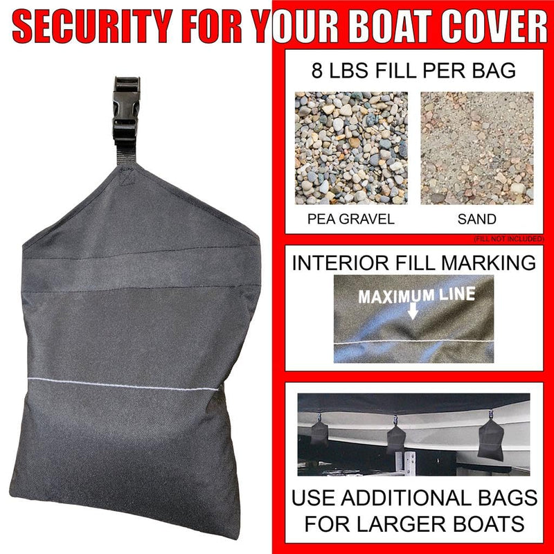 SBU Marine Grade Sandbag Weights for Boat Covers (4-Pack) - Easy Install, Quick Release - BeesActive Australia