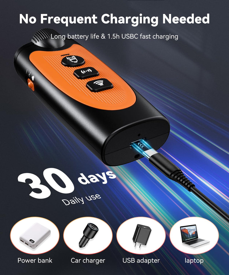 Dog Bark Deterrent Device, 3X Ultrasonic Anti Barking Device for Dogs, 6 Modes 23FT Range Bark Control, Stop Barking Neighbors Dog, Safe & Humane Rechargeable Behavior Correction Devices - Black