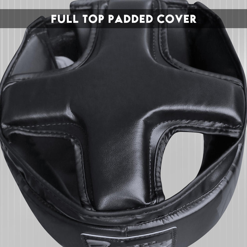 Farabi Sports Boxing Headgear with Adjustable Strap Sparring Gear MMA, Muay Thai, Kickboxing, Martial Arts, Karate, Head Gear Black X-Large