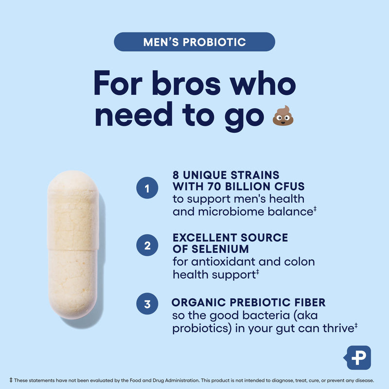 Physician's Choice Probiotics for Men - 70 Billion CFU - 8 Strains - w/Selenium & Organic Prebiotics - Supports Digestive Health, Microbiome, Colon, & Immune Health - Advanced Men's Probiotic - 30ct 30 Count (Pack of 1) - BeesActive Australia