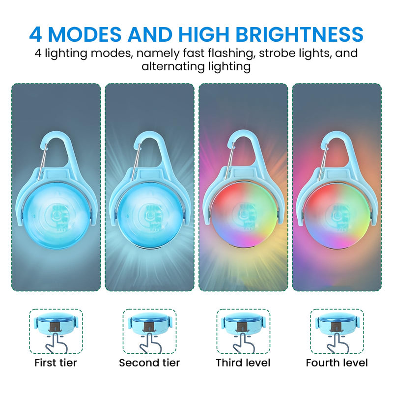 BORDEAG 2 pieces safety pet lights, LED flashing light, light pendant for dogs, school bag safety light, USB rechargeable, 4 flashing modes, for night walks - BeesActive Australia