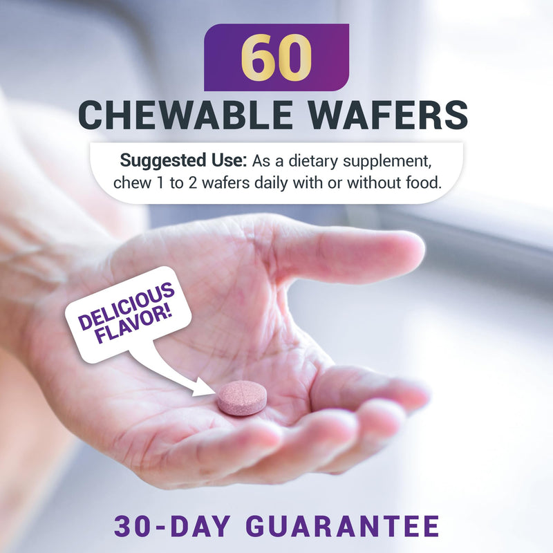 Dr. Berg Chewable Vitamin C Complex - Made with Organic, Non-GMO Berries - 60 Delicious Wafers 60 Count (Pack of 1)