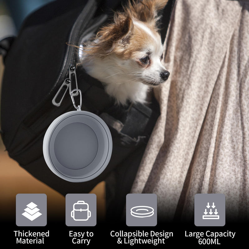 SLSON Spill Proof Dog Water Bowl for Cars,Collapsible No Splash Dog Travel Bowls Integrated Molding Portable Pet Bowl for Road Trip Truck,RV,SUV,Boat Accessories (Cold Grey) Cold Grey - BeesActive Australia