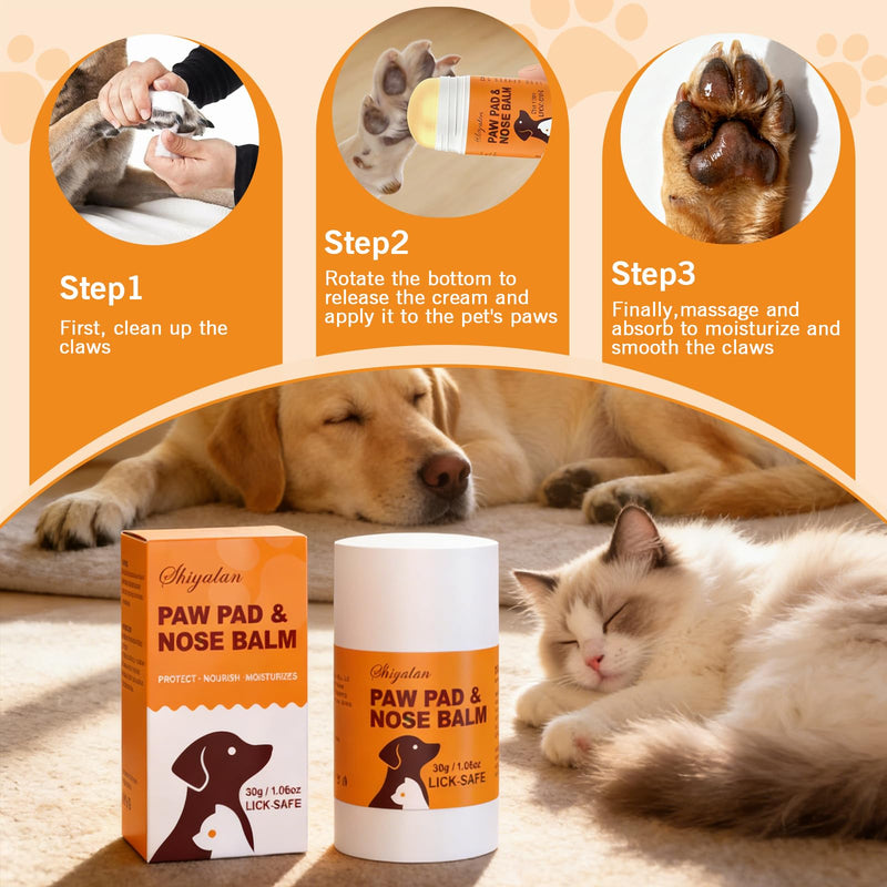 Dog Paw & Nose Balm, Pet Safe Ingredients, Protect Paws from Harsh Weather, 2 Pack