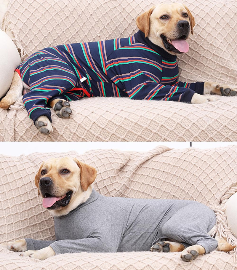 SUYUKU Dog Recovery Suit Anti Leak Puppy Long Sleeve Bodysuit for Elizabethan Collar Onesie with Legs Surgical Bodysuit Soft Comfortable Warm Pajamas Clothes for Pets (Blue, XL) Blue - BeesActive Australia