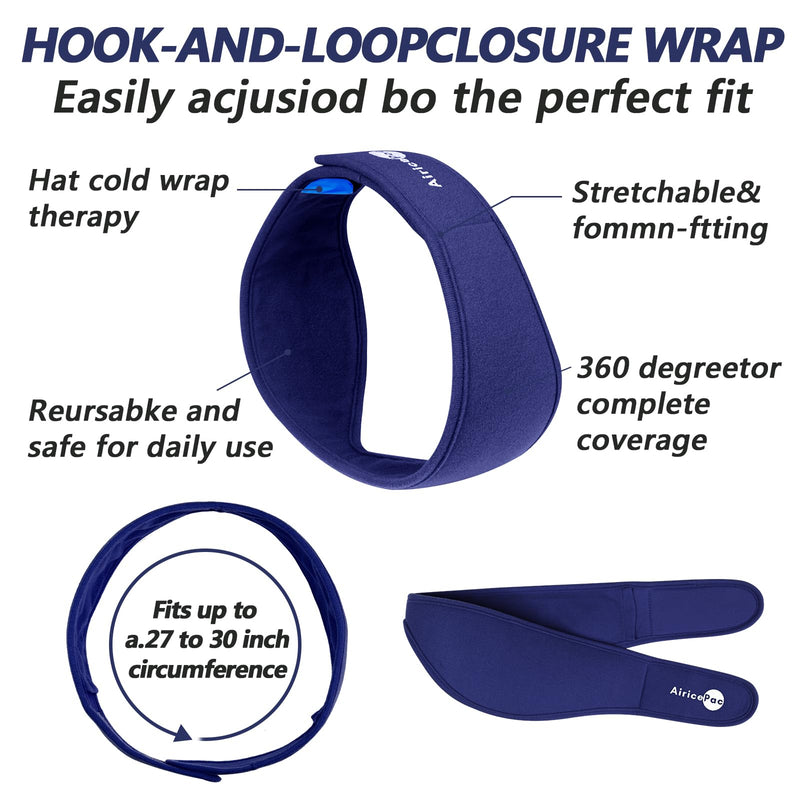 Wisdom Teeth Ice Pack Head Wrap, Face Ice Pack for Jaw Oral Surgery Pain Relief for TMJ, Teeth Removed, 4 Cold Therapy Gel Packs Reusable, Blue 1.0 - BeesActive Australia