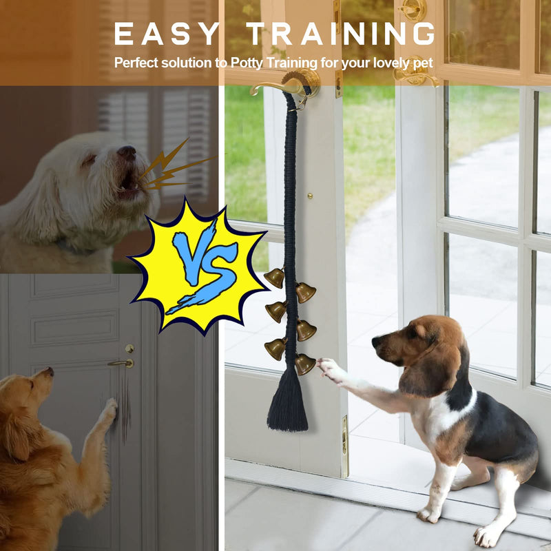 Dog Bell 2 Pack for Dogs to Ring to Go Outside Premium Quality Dog Bells for Door Potty Training Loud Dog DoorBell Length for Small, Medium and Large Dogs Pet Supplies (White&Black) White&Black - BeesActive Australia