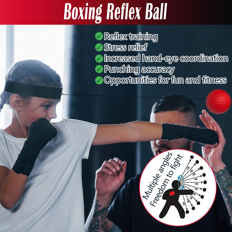 3-in-1 Kids Boxing Gloves and Punching Mitts Set, Boxing Pads with Boxing Reflex Ball, Kids Boxing Equipment Set for MMA Training, Muay Thai, Karate, Taekwondo