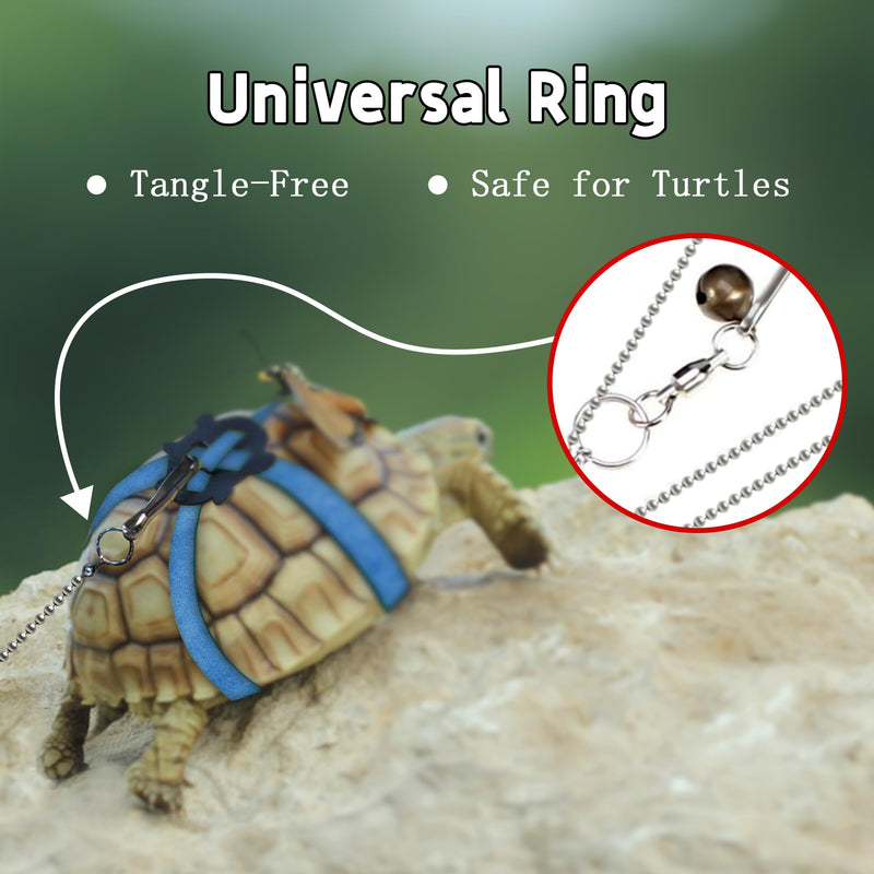 Pet Tortoise Turtle Leather Harness Small Pet Turtle Leash and Harness Pet Tortoise Leash Suitable for Tortoise Supplies Adjustable Control Leash (S,Blue) Blue S - BeesActive Australia