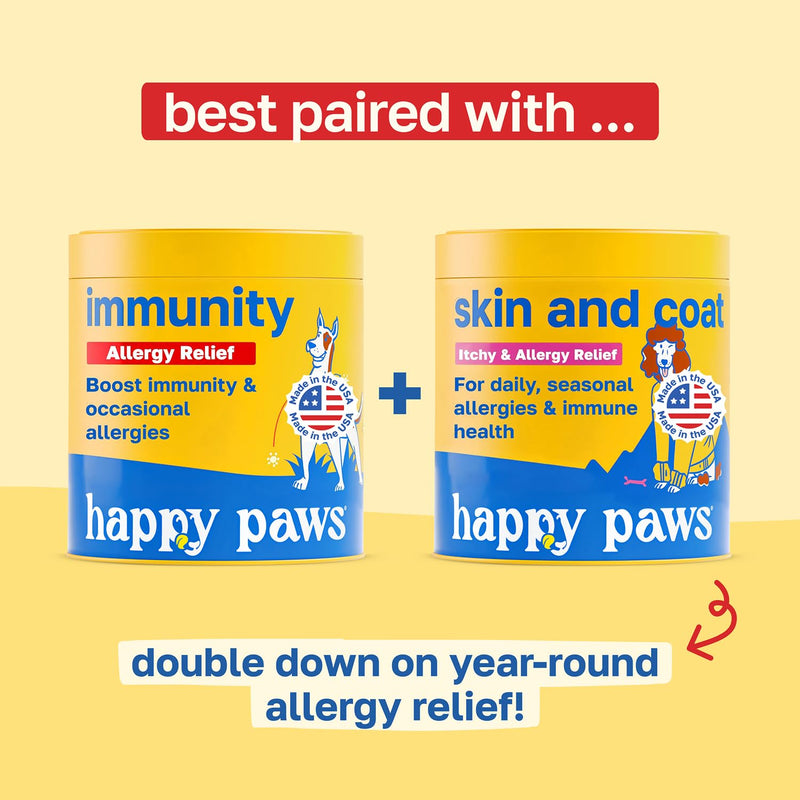 Happy Paws Turmeric Supplement for Dogs, Daily Immune & Joint Support for All Breeds & Ages, with Turmeric, Colostrum & Turkey Tail Mushrooms, Pumpkin Flavor, Non-GMO, 100 Soft Chews 100 Count