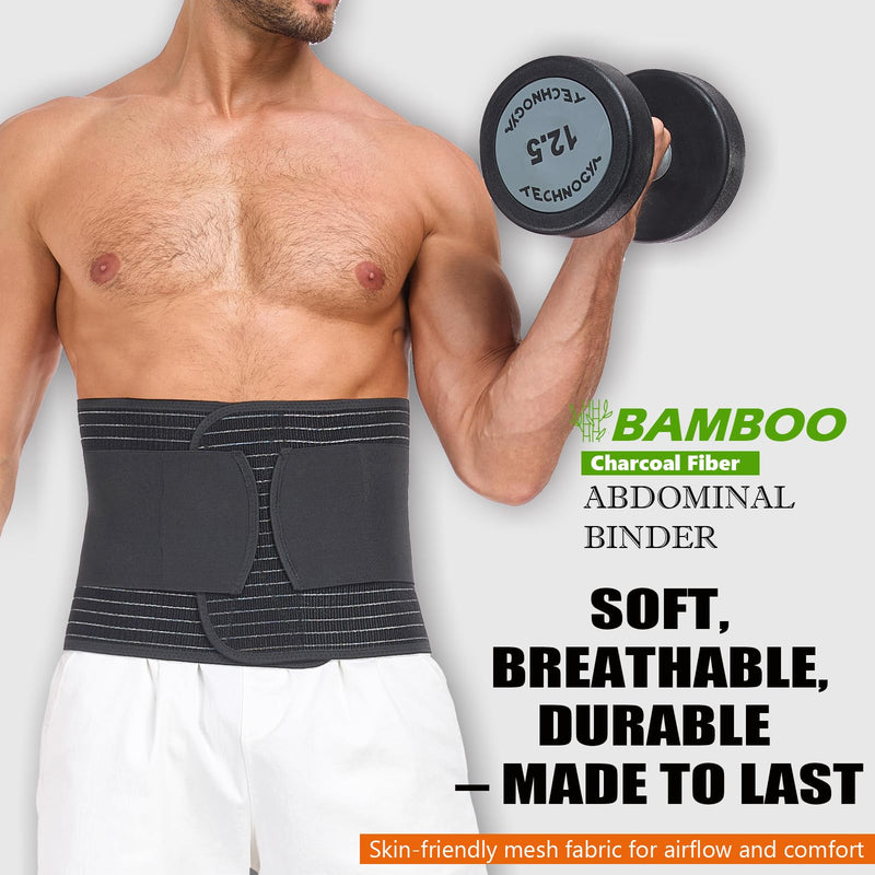 Abdominal Binder for Men and Women ‚Äì Post Surgery & Postpartum Recovery Hernia Support Belt Waist Trainer for Men Adjustable Compression Wrap (Black,L) Black Large - BeesActive Australia