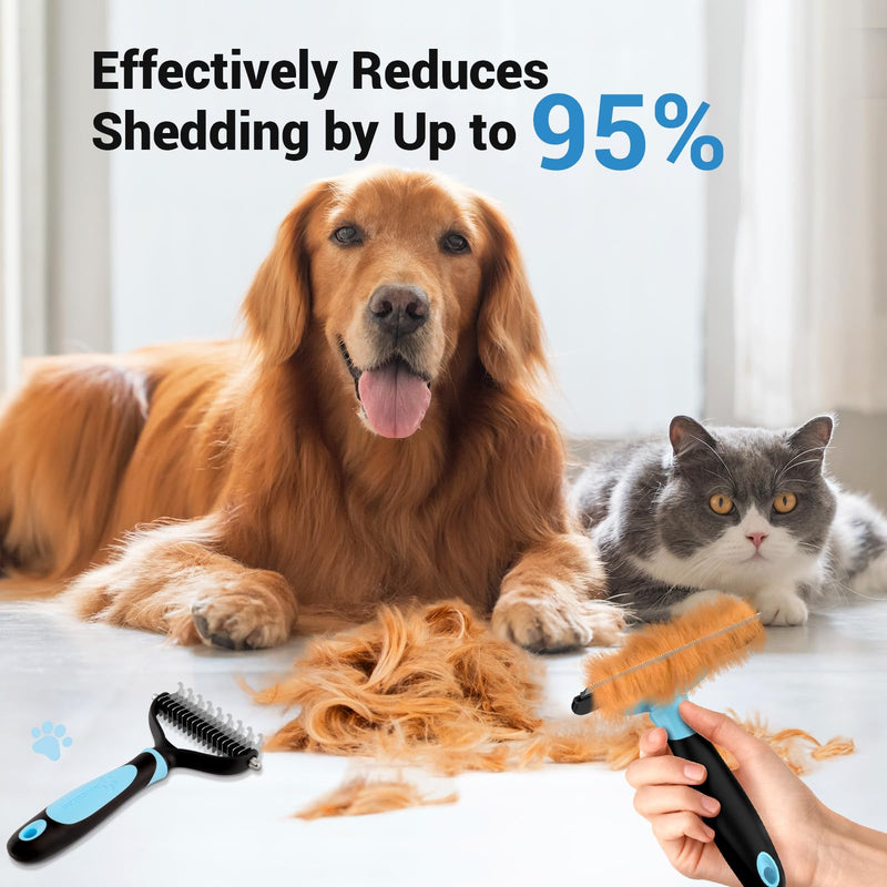 MIU COLOR Pet Grooming Brush，Deshedding Tool & 2 Sided Undercoat Rake for Dogs & Cats,2 in 1,Reduces Shedding and Remove Knots,Mats,Tangles for Cats, Dogs - BeesActive Australia