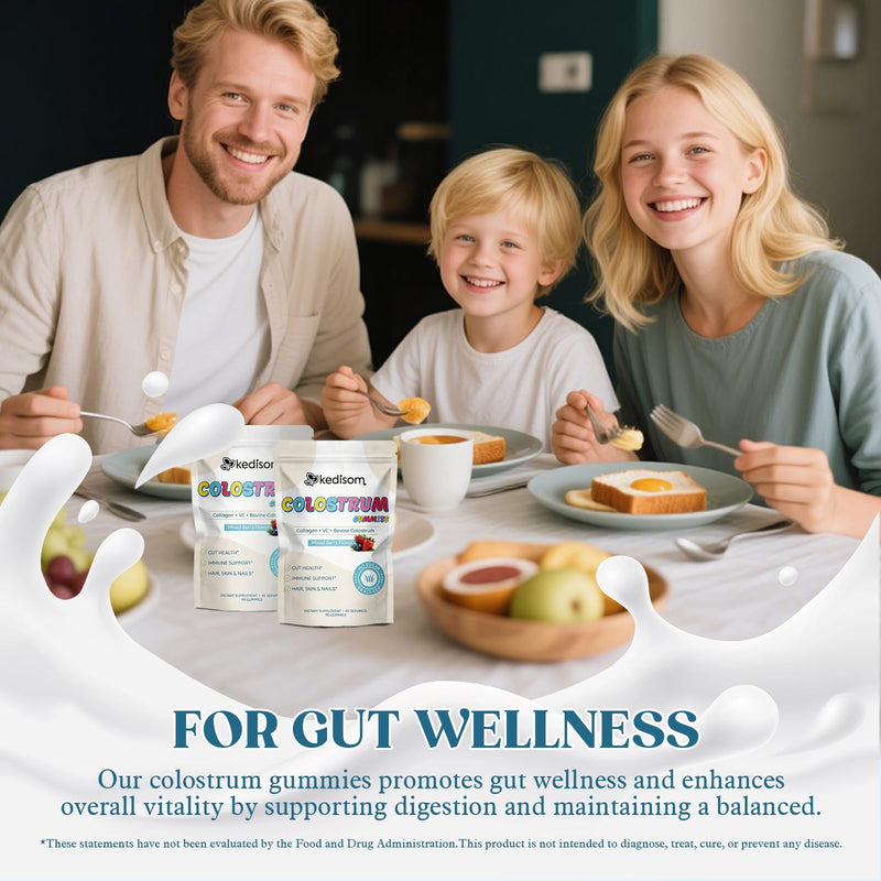 Colostrum Gummies, Grass Fed Colostrum Supplement, 90 Bovine Colostrum Gummies, 45 Servings, Mixed Berry, Sugar-Free