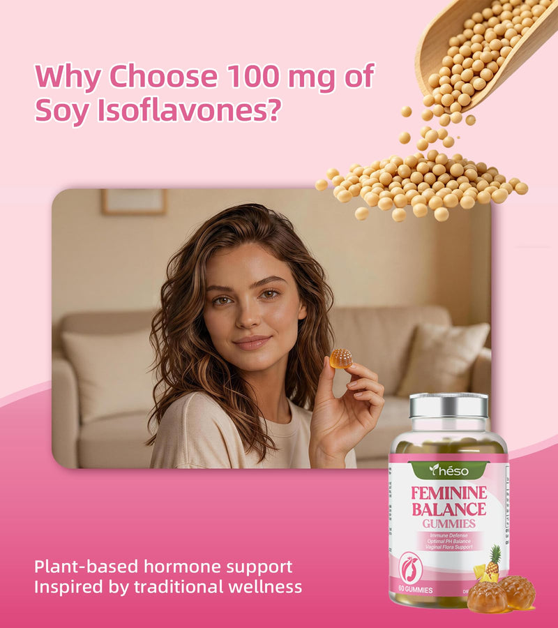Feminine Balance Gummies for Women’s, Premium Feminine Balance Gummies – Sugar Free Immune & Vaginal Health Support – pH Balance, Pineapple Flavor, 120 Gummies (60 Servings) 60 Count (Pack of 2)