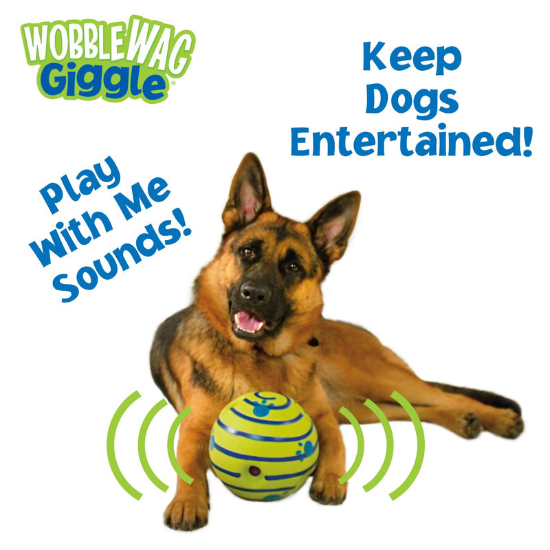 Wobble Wag Giggle Ball, Interactive Dog Toy, Fun Giggle Sounds When Rolled or Shaken, Pets Know Best, As Seen On TV Original - BeesActive Australia