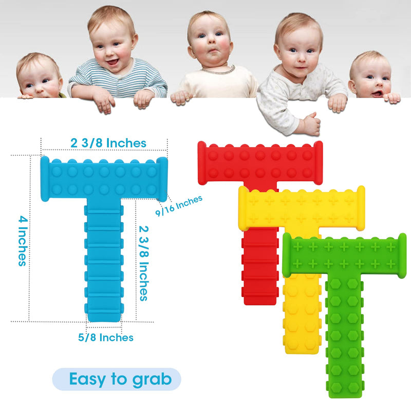 Sensory Chew Toys for Autistic Children, T Chews Tubes for Teens Chewing, Autism Boys and Girls Kids, ADHD, Silicone Chewy Necklace Sensory for 3-12 Years Aggressive Chewer Oral Motor Tools 4 Pack Rainbow - BeesActive Australia