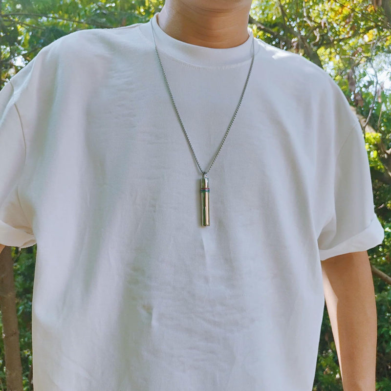 528 hz Breathing Necklace, Anxiety Necklace, 528 hz Whistle Breathing Necklace for Meditation Tuning Tools, Mindful Calming Stress Relief for Women, Men Silver color - BeesActive Australia