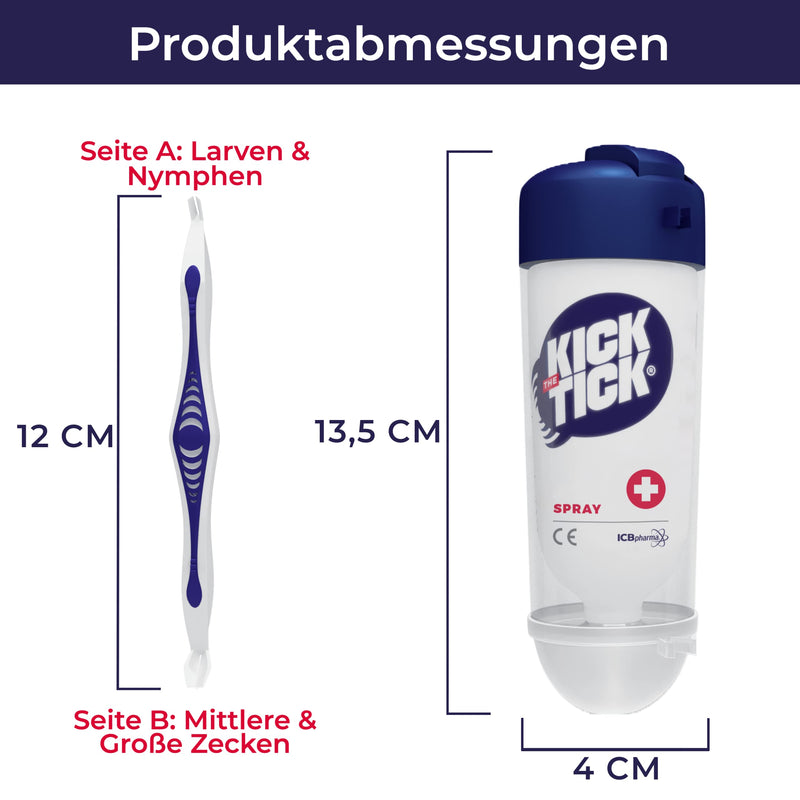 KICK THE TICK icing spray and professional tick tweezers in a tick remover set - over 80 applications - pain-free tick removal for dogs and people - tick treatment for large and small ticks, 1 piece - BeesActive Australia
