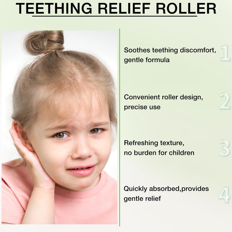 3PCS Teething Roller All Natural for Babies, A Thousand Roses Teething Roller Oil, Velaria Teething Relief Roller